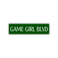 Game Girl Boulevard Road Aluminum Metal Novelty Street Plate Sign Wall Gift Decor