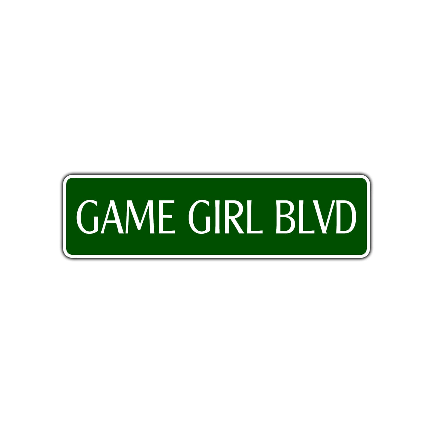 Game Girl Boulevard Road Aluminum Metal Novelty Street Plate Sign Wall Gift Decor
