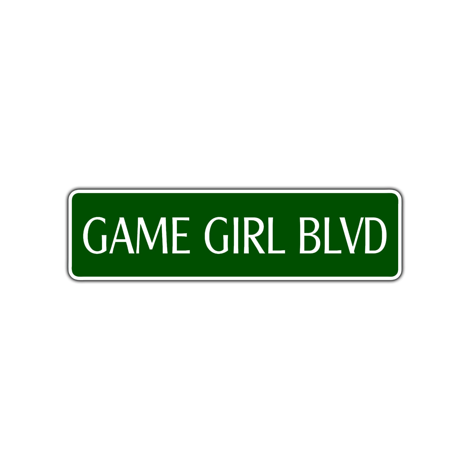 Game Girl Boulevard Road Aluminum Metal Novelty Street Plate Sign Wall Gift Decor