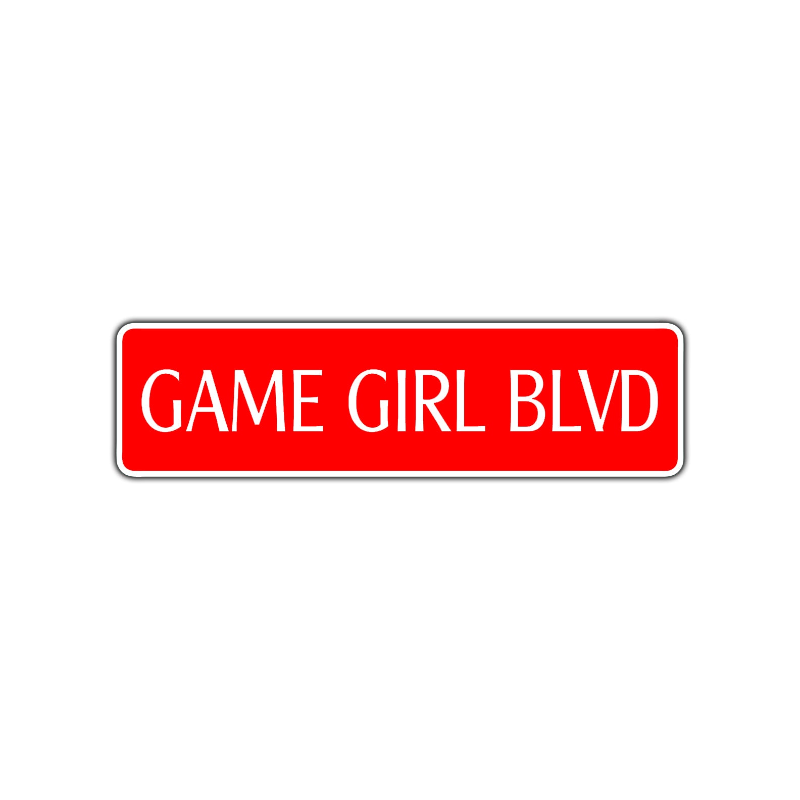 Game Girl Boulevard Road Aluminum Metal Novelty Street Plate Sign Wall Gift Decor