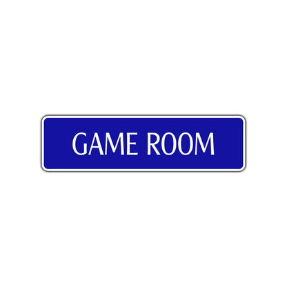 Game Room Road Aluminum Metal Novelty Street Plate Sign Wall Gift Decor