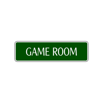 Game Room Road Aluminum Metal Novelty Street Plate Sign Wall Gift Decor