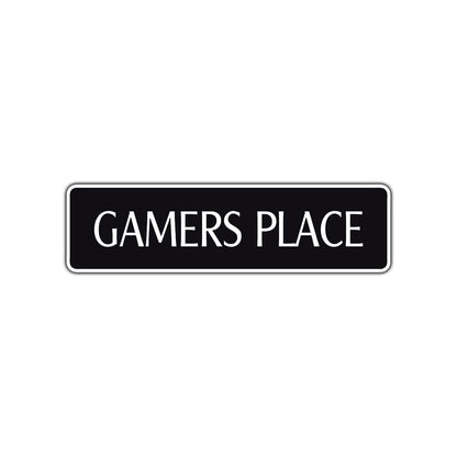 Gamers Place Road Aluminum Metal Novelty Street Plate Sign Wall Gift Decor