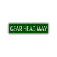 Gear Head Way Road Aluminum Metal Novelty Street Plate Sign Wall Gift Decor