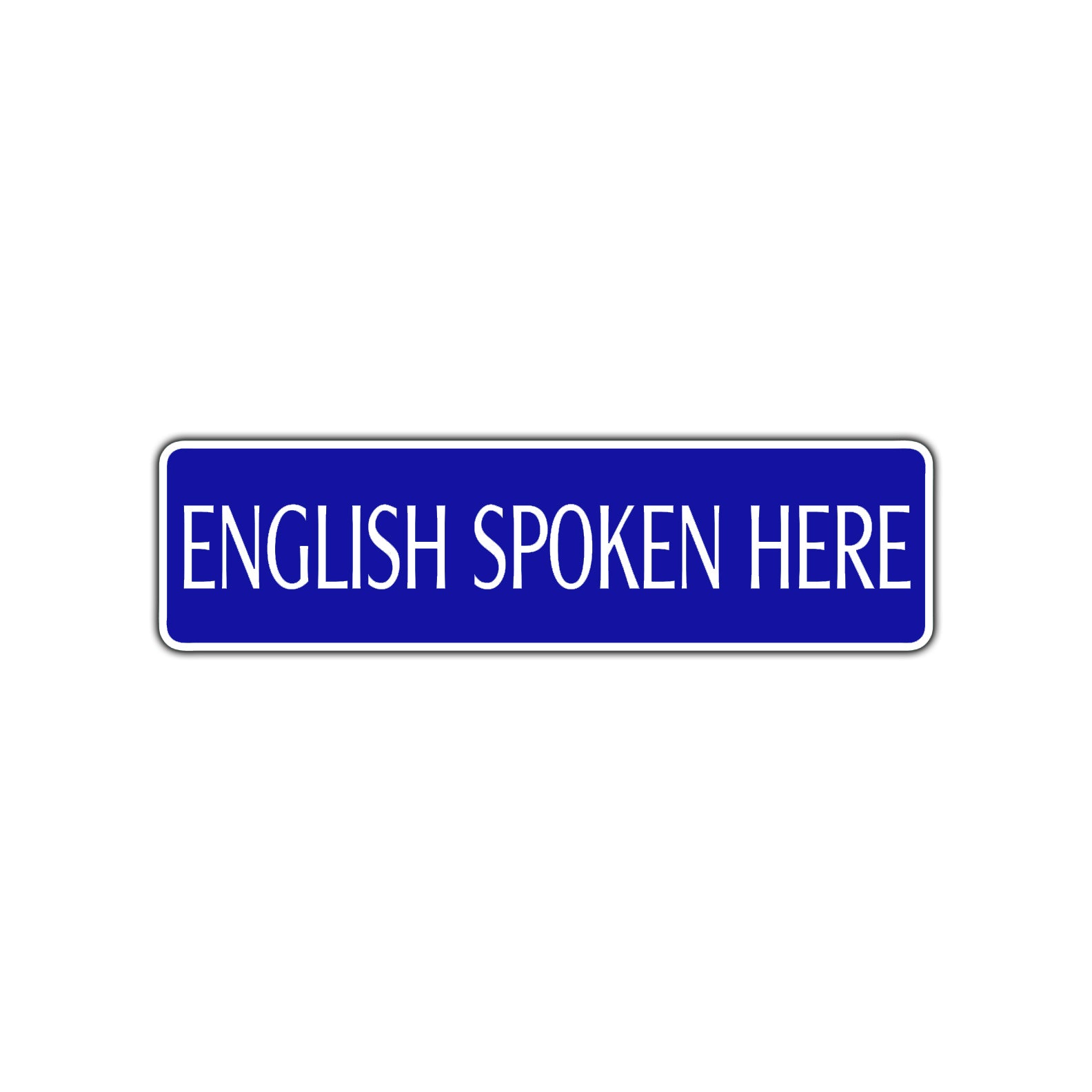 English Spoken Here Road Aluminum Metal Novelty Street Plate Sign Wall Gift Decor