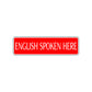 English Spoken Here Road Aluminum Metal Novelty Street Plate Sign Wall Gift Decor