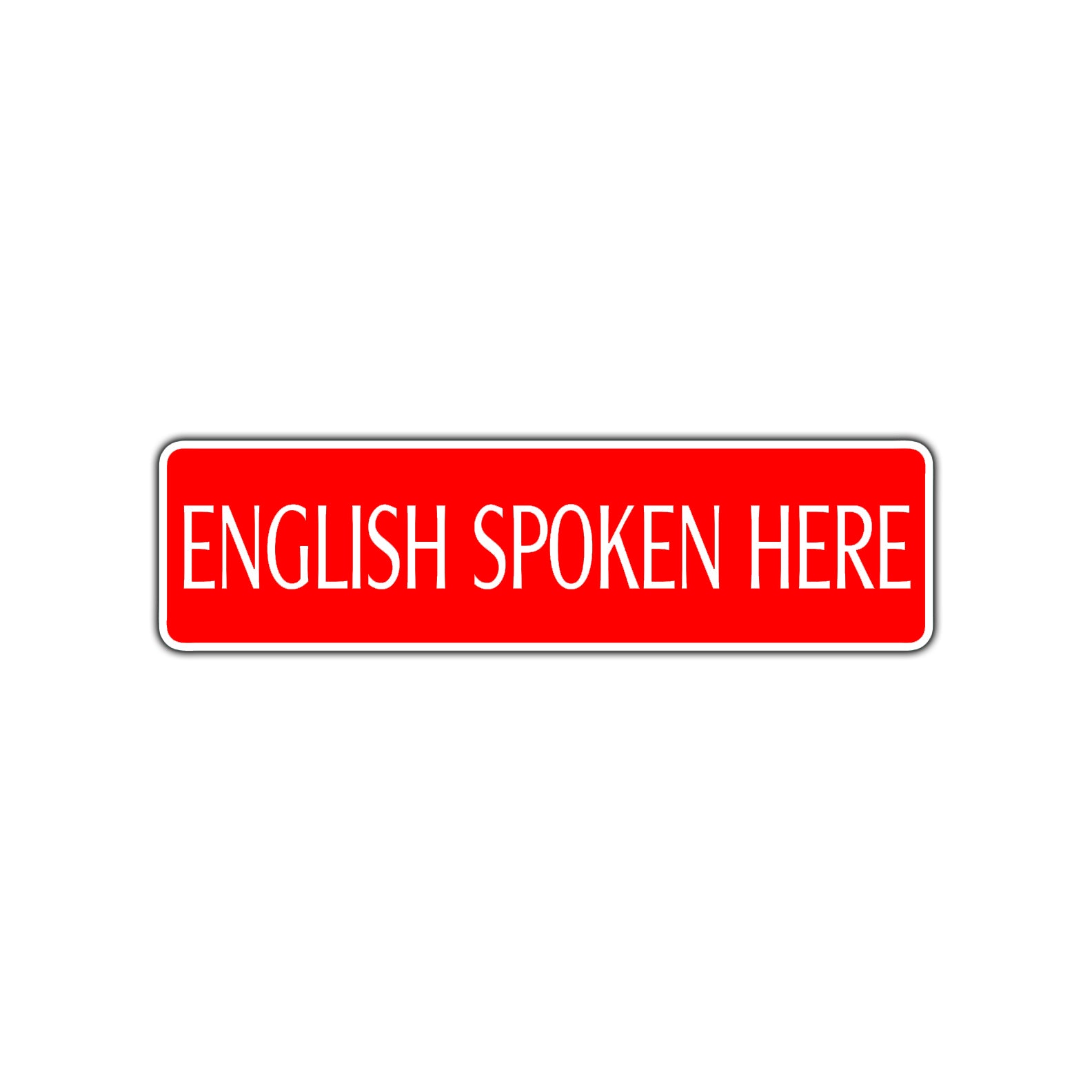 English Spoken Here Road Aluminum Metal Novelty Street Plate Sign Wall Gift Decor