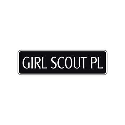 Girl Scout Place Road Aluminum Metal Novelty Street Plate Sign Wall Gift Decor