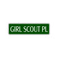 Girl Scout Place Road Aluminum Metal Novelty Street Plate Sign Wall Gift Decor