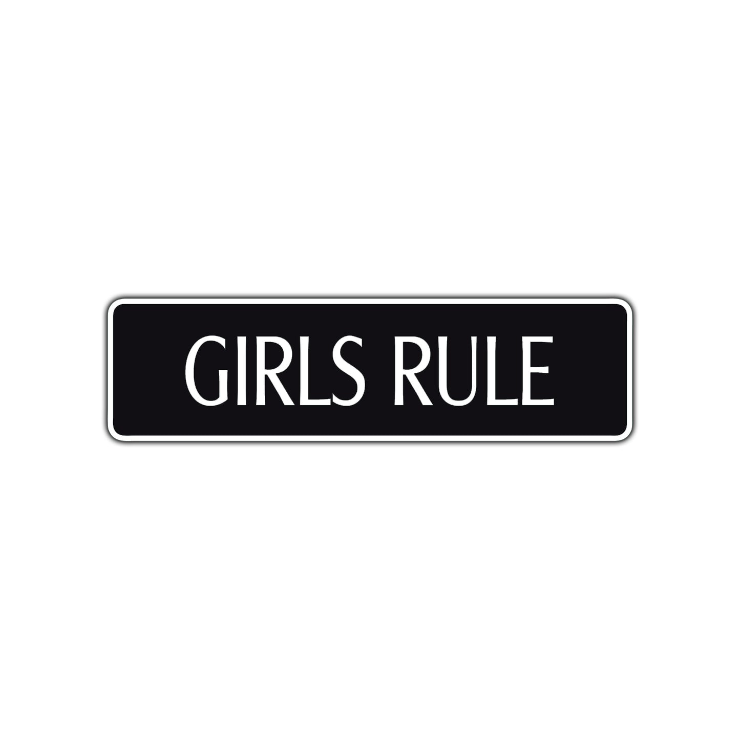 Girls Rule Road Aluminum Metal Novelty Street Plate Sign Wall Gift Decor