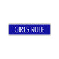 Girls Rule Road Aluminum Metal Novelty Street Plate Sign Wall Gift Decor