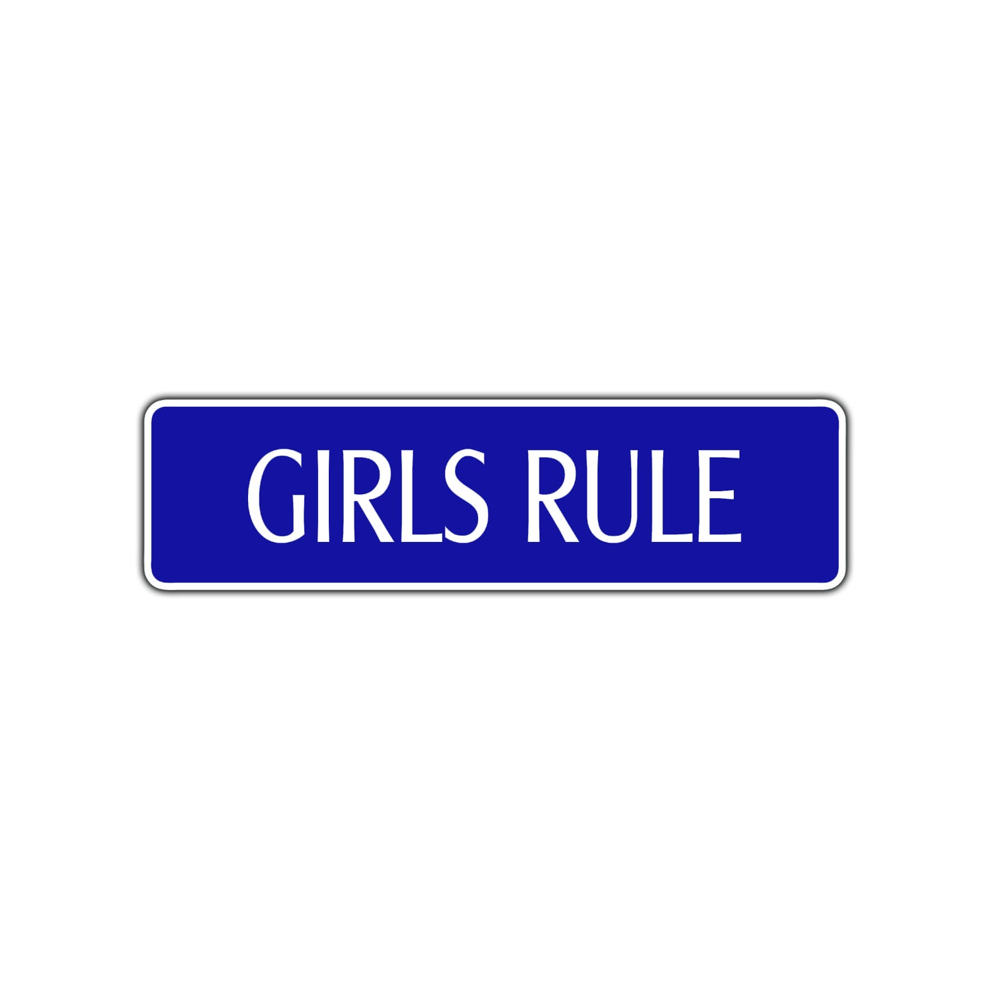 Girls Rule Road Aluminum Metal Novelty Street Plate Sign Wall Gift Decor
