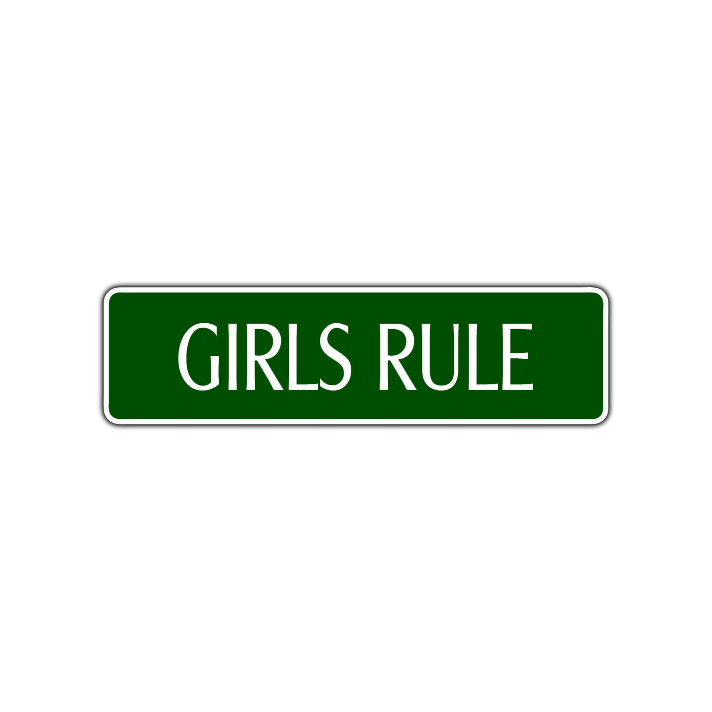 Girls Rule Road Aluminum Metal Novelty Street Plate Sign Wall Gift Decor