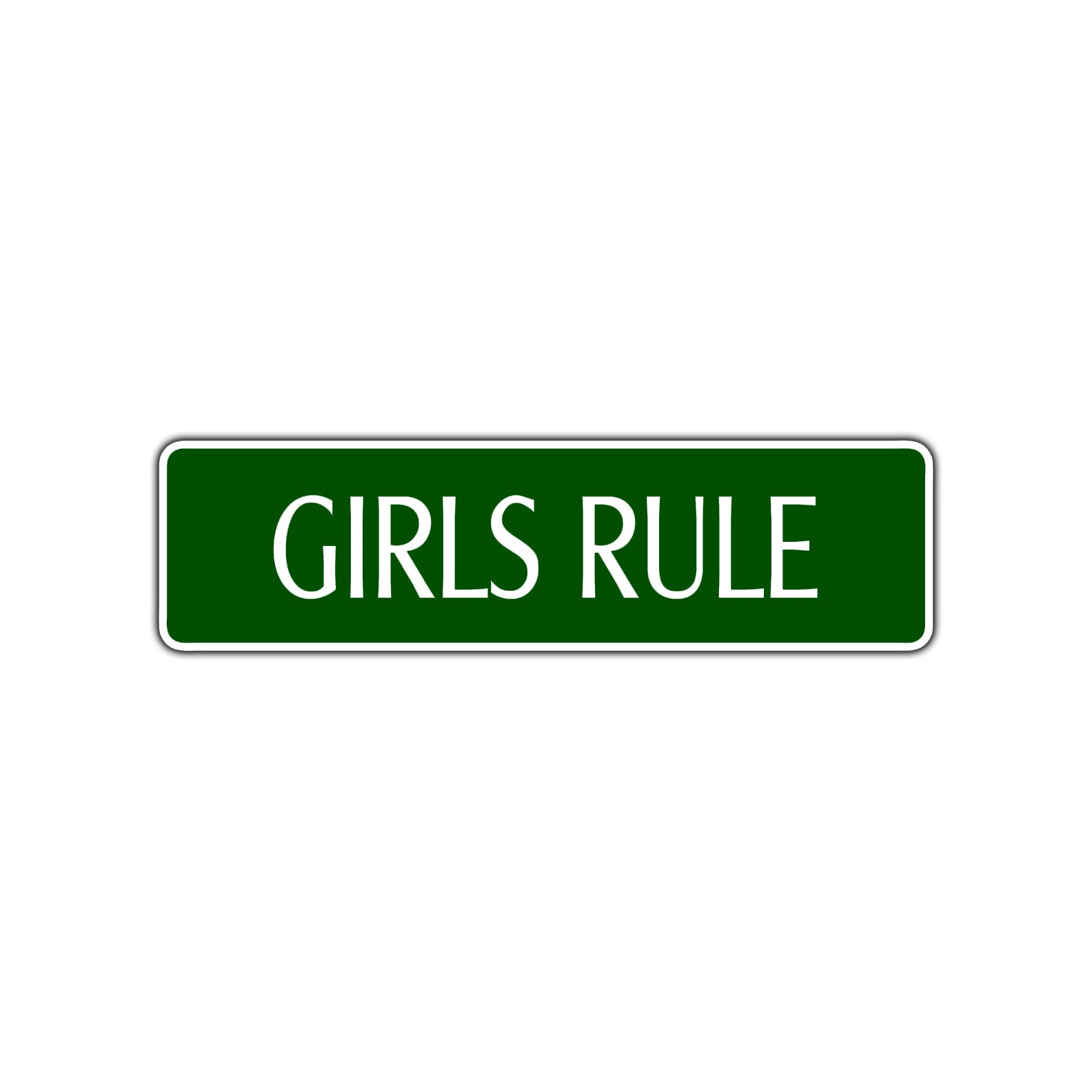 Girls Rule Road Aluminum Metal Novelty Street Plate Sign Wall Gift Decor