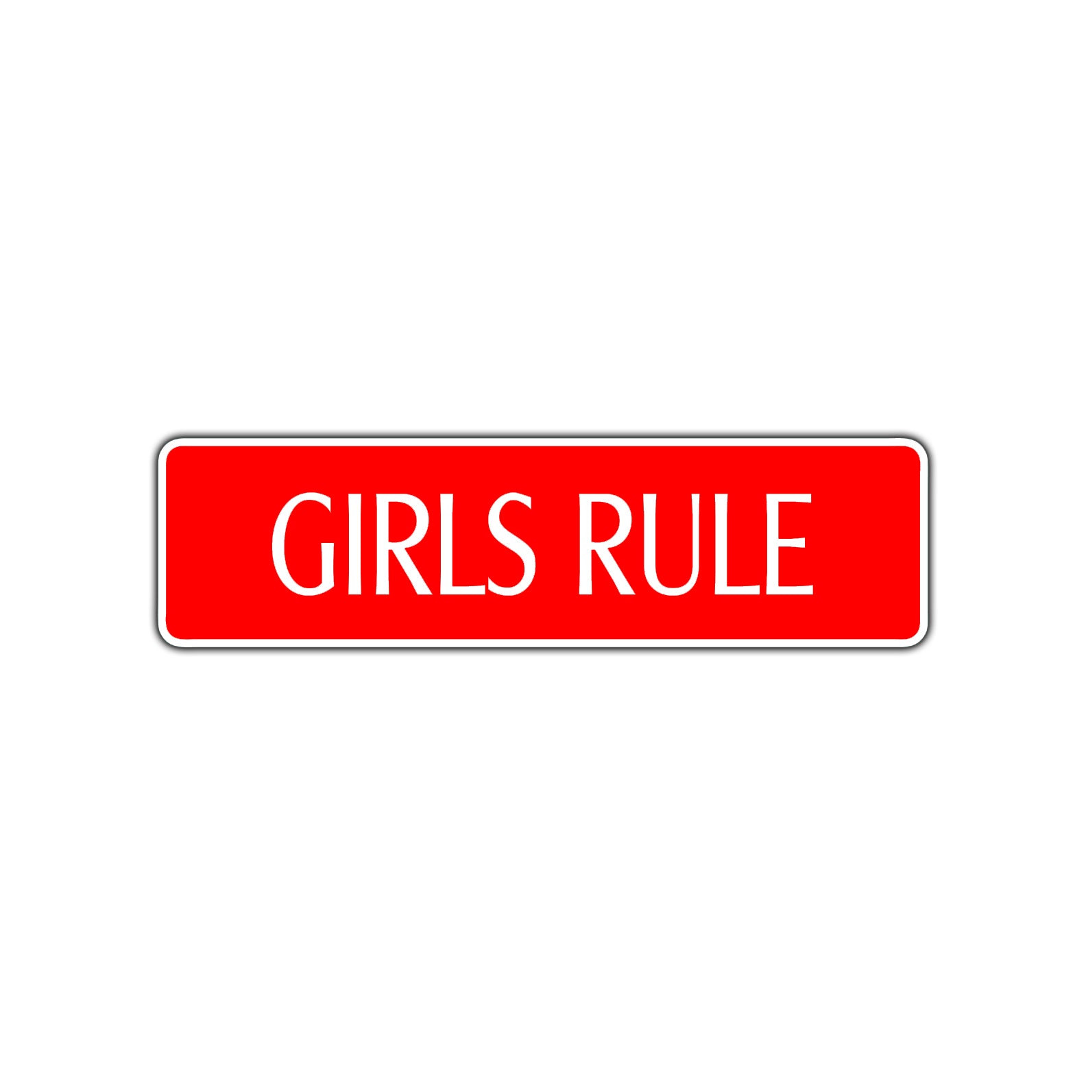 Girls Rule Road Aluminum Metal Novelty Street Plate Sign Wall Gift Decor