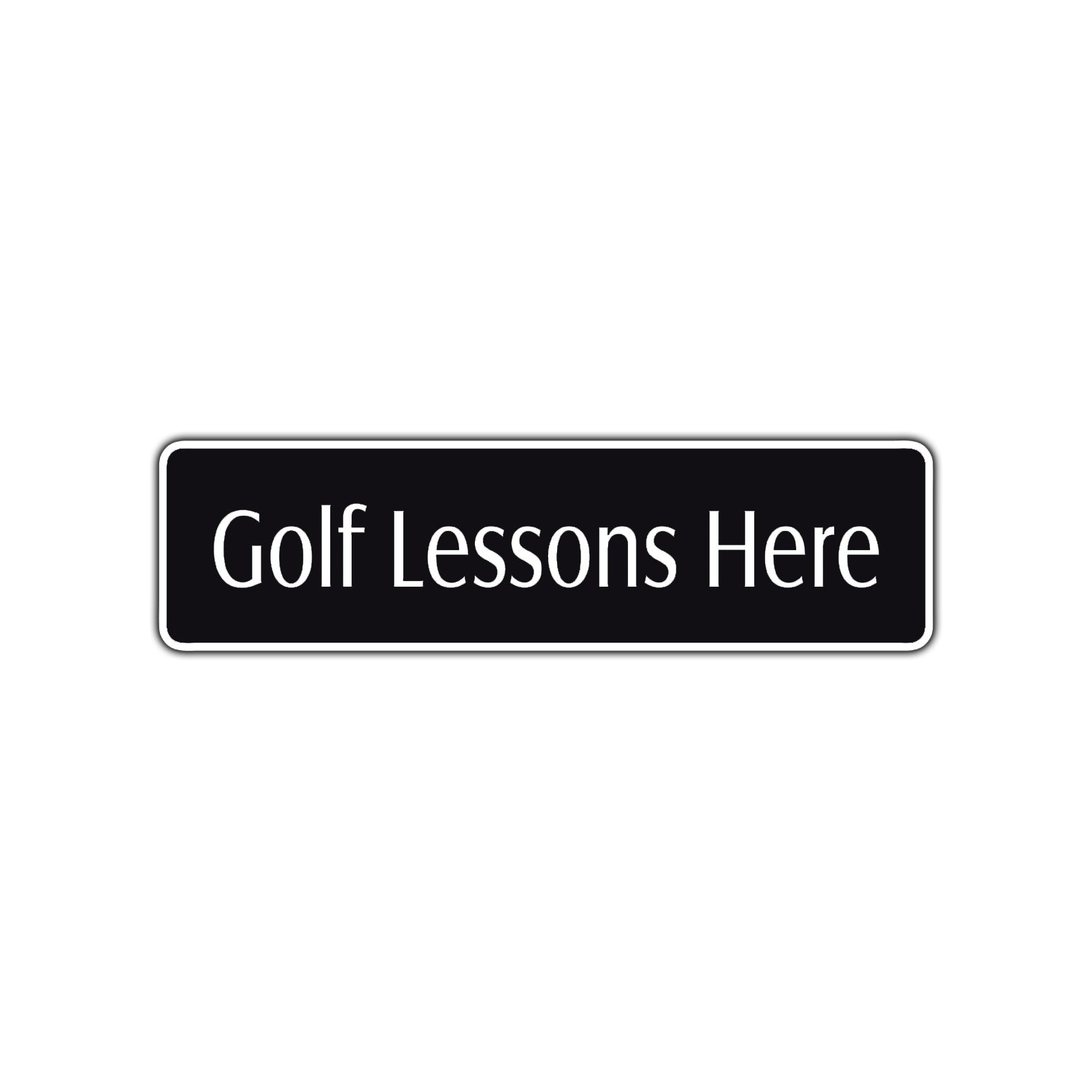 Golf Lessons Here Road Aluminum Metal Novelty Street Plate Sign Wall Gift Decor