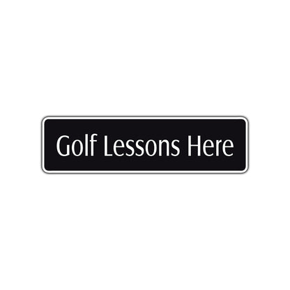 Golf Lessons Here Road Aluminum Metal Novelty Street Plate Sign Wall Gift Decor