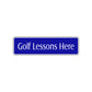 Golf Lessons Here Road Aluminum Metal Novelty Street Plate Sign Wall Gift Decor