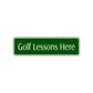 Golf Lessons Here Road Aluminum Metal Novelty Street Plate Sign Wall Gift Decor