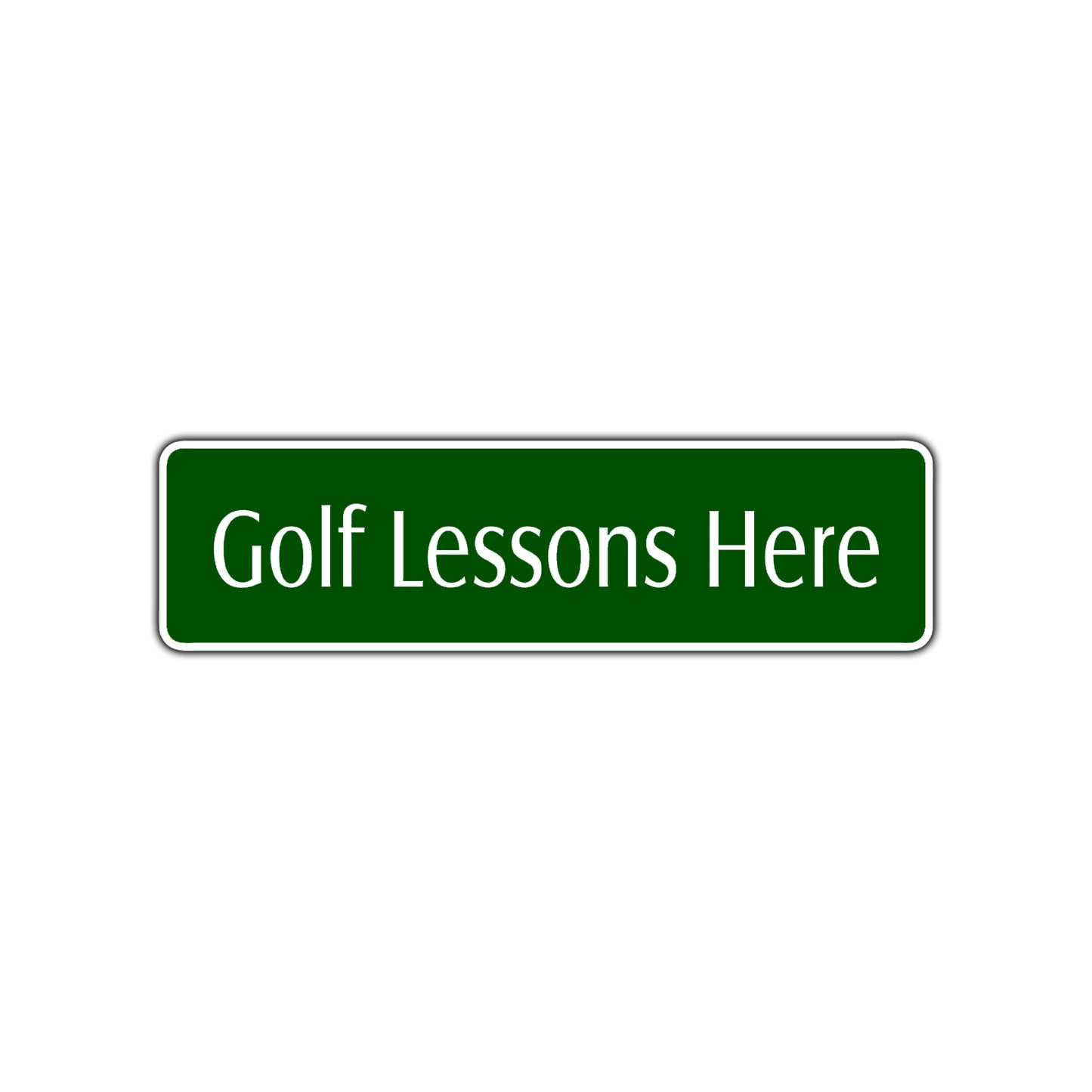 Golf Lessons Here Road Aluminum Metal Novelty Street Plate Sign Wall Gift Decor