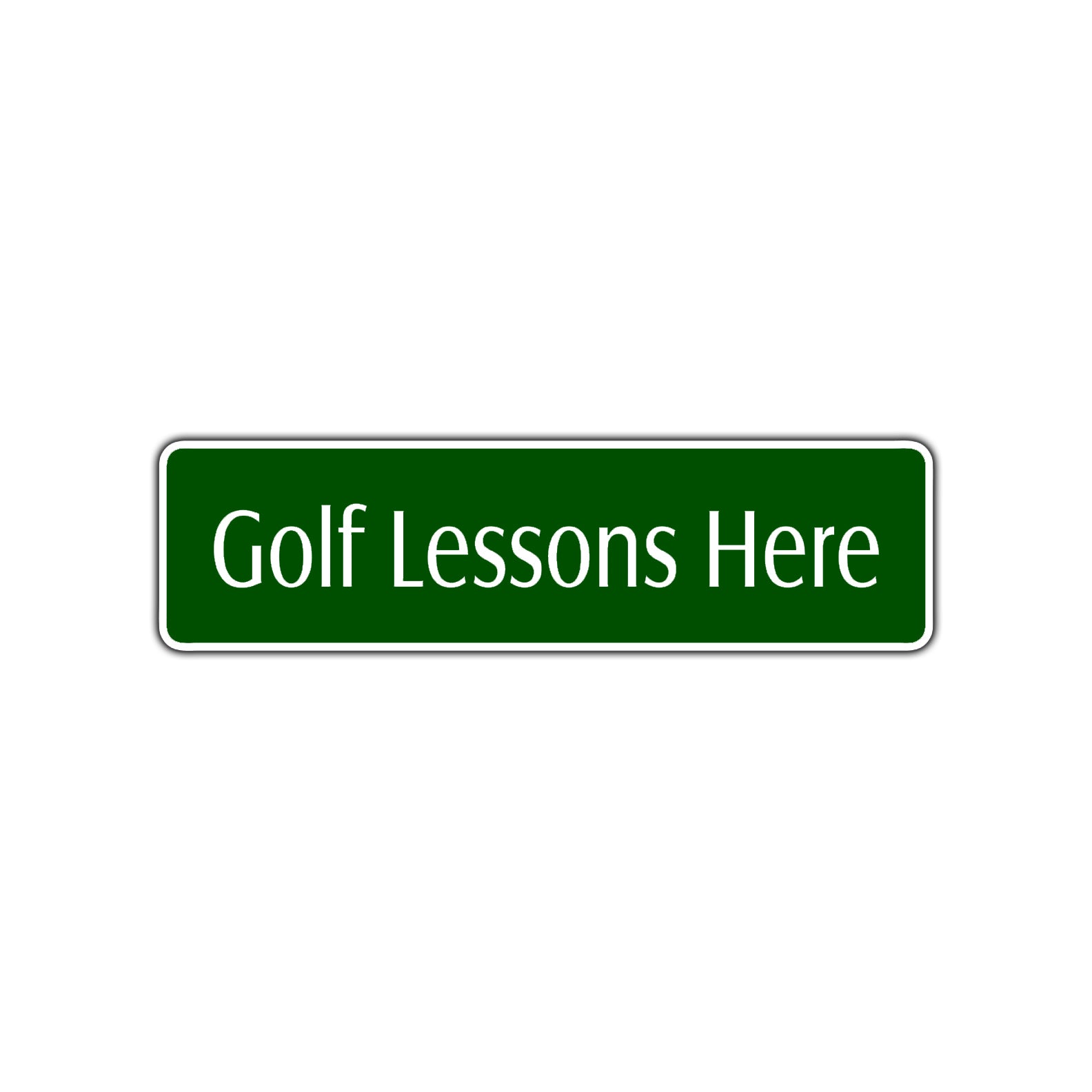Golf Lessons Here Road Aluminum Metal Novelty Street Plate Sign Wall Gift Decor