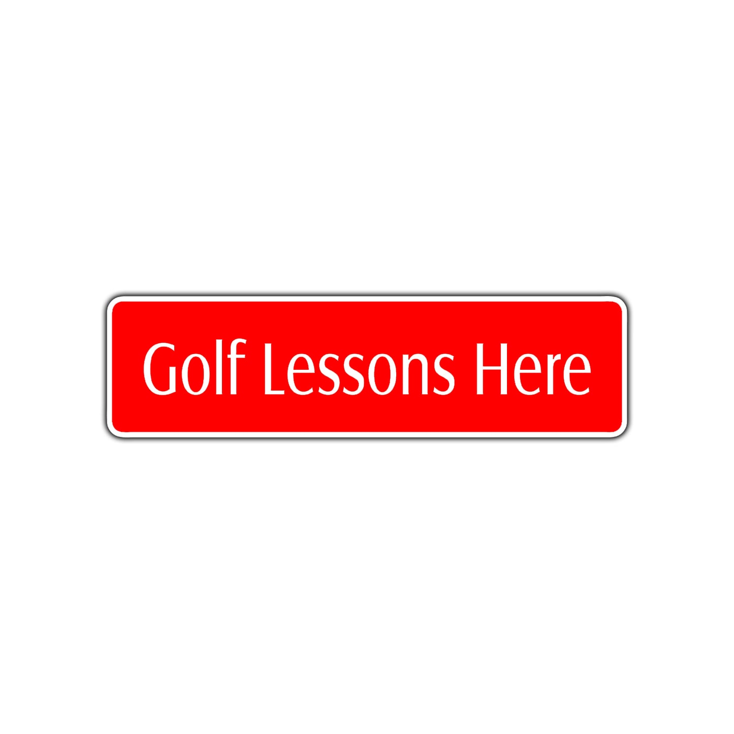 Golf Lessons Here Road Aluminum Metal Novelty Street Plate Sign Wall Gift Decor