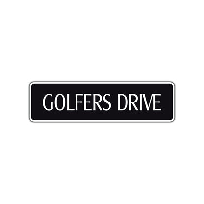 Golfers Drive Road Aluminum Metal Novelty Street Plate Sign Wall Gift Decor