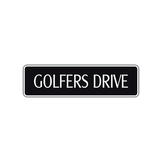 Golfers Drive Road Aluminum Metal Novelty Street Plate Sign Wall Gift Decor