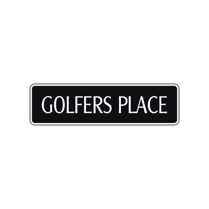 Golfers Place Road Aluminum Metal Novelty Street Plate Sign Wall Gift Decor