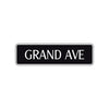 Grand Ave Road Aluminum Metal Novelty Street Plate Sign Wall Gift Decor