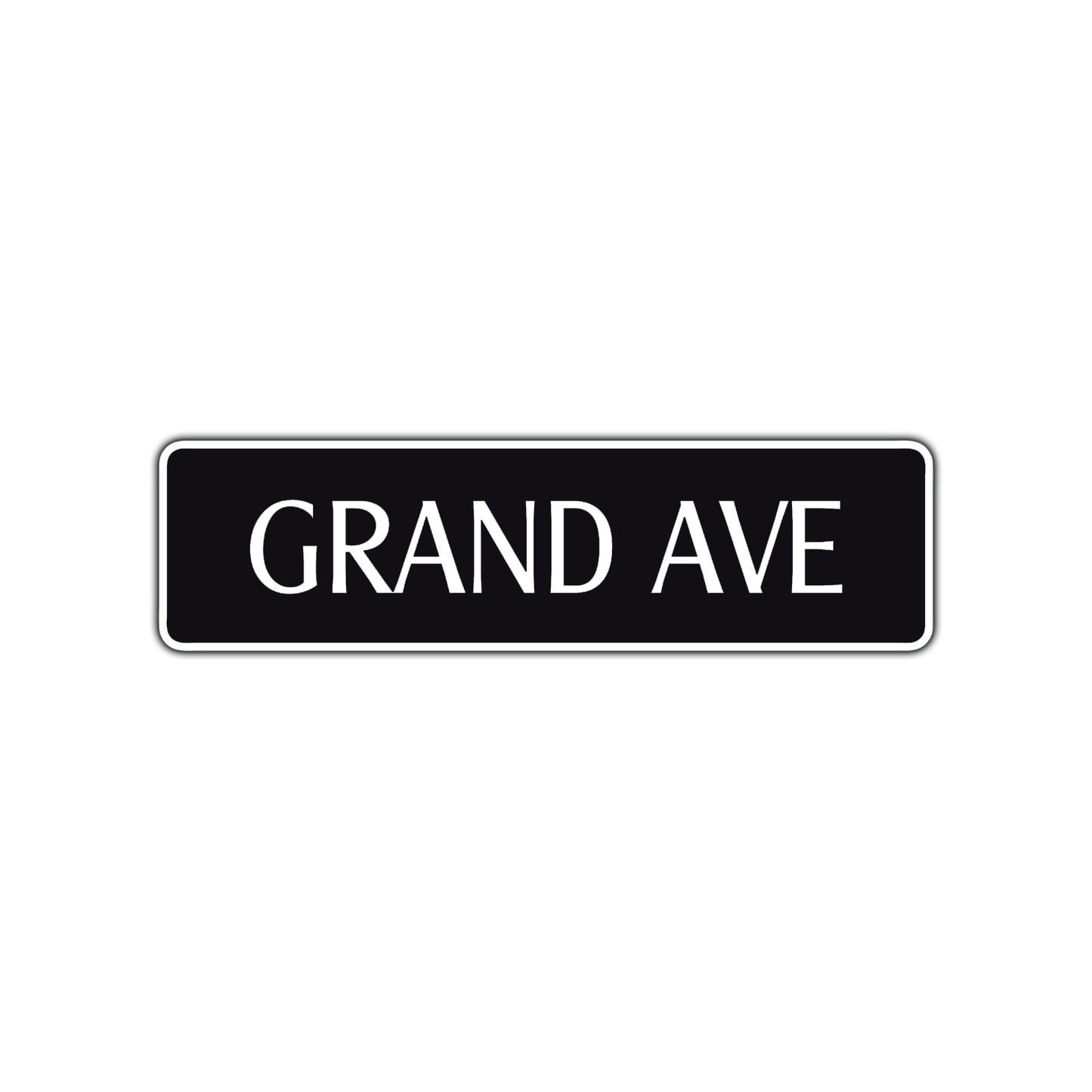 Grand Ave Road Aluminum Metal Novelty Street Plate Sign Wall Gift Decor
