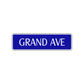 Grand Ave Road Aluminum Metal Novelty Street Plate Sign Wall Gift Decor