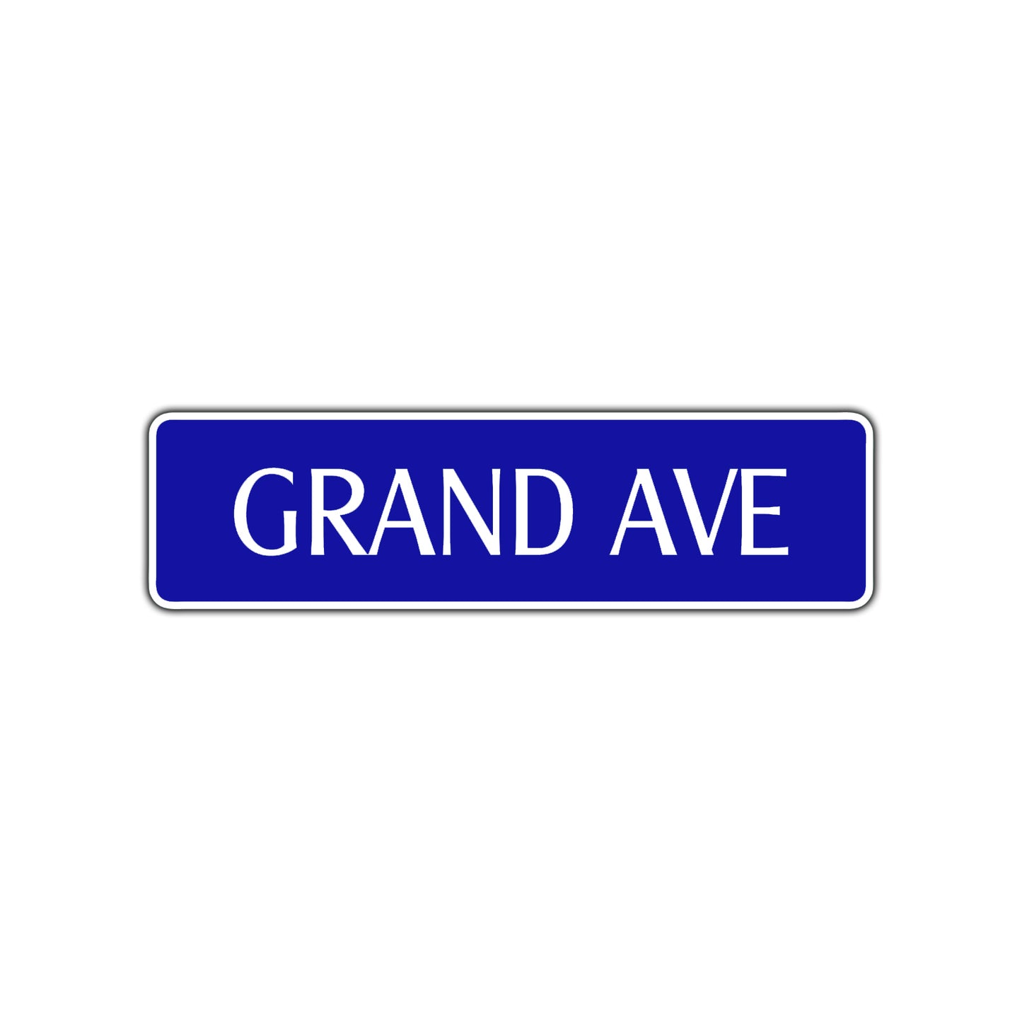Grand Ave Road Aluminum Metal Novelty Street Plate Sign Wall Gift Decor