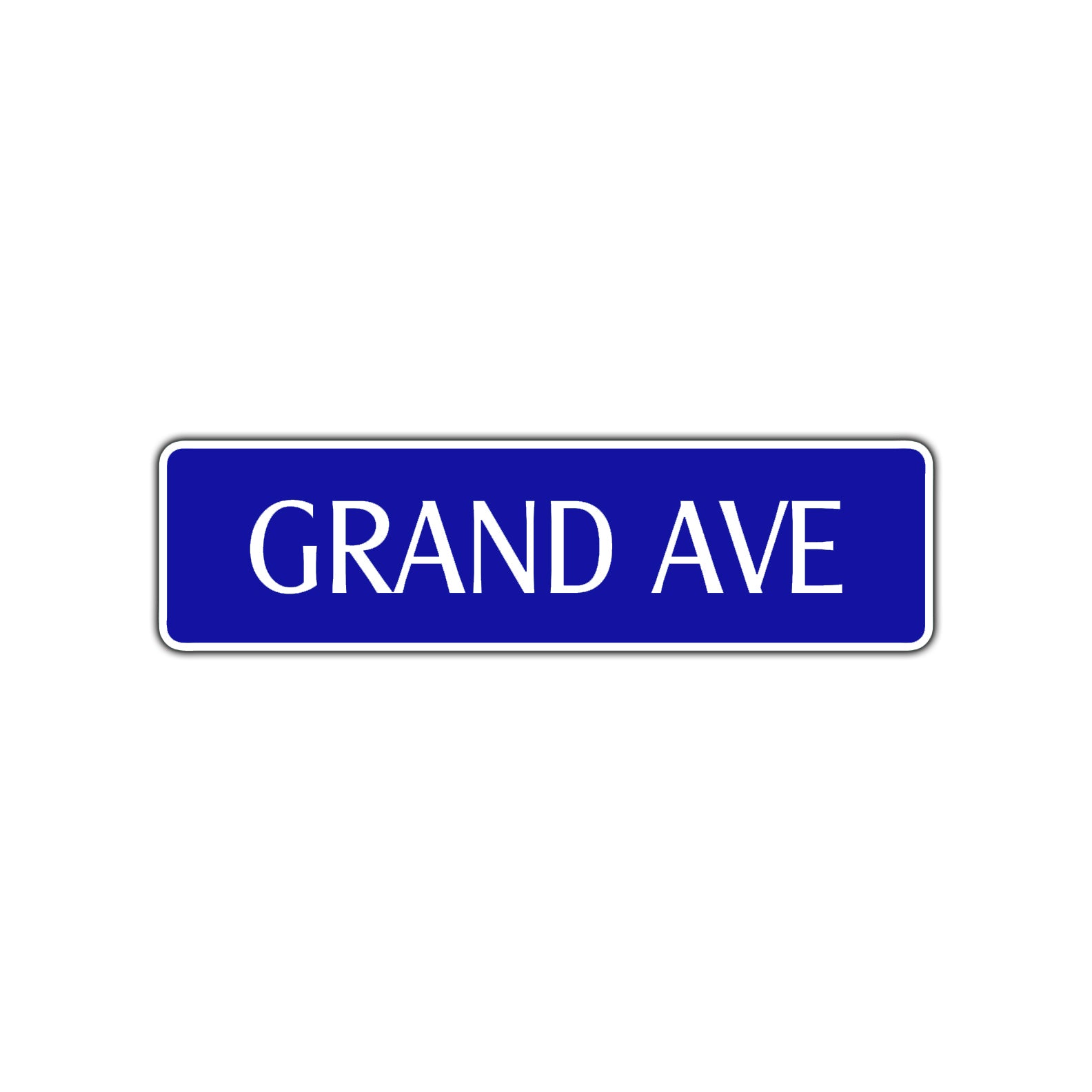 Grand Ave Road Aluminum Metal Novelty Street Plate Sign Wall Gift Decor