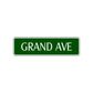 Grand Ave Road Aluminum Metal Novelty Street Plate Sign Wall Gift Decor