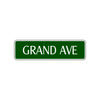 Grand Ave Road Aluminum Metal Novelty Street Plate Sign Wall Gift Decor