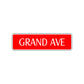 Grand Ave Road Aluminum Metal Novelty Street Plate Sign Wall Gift Decor