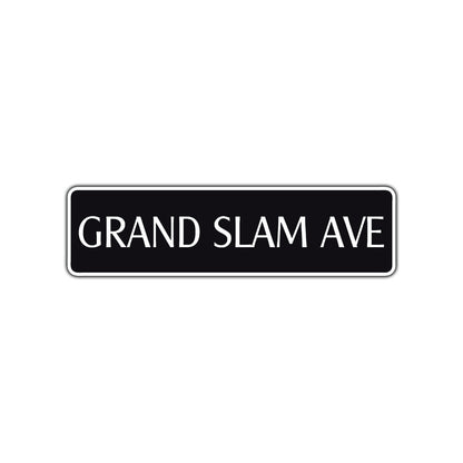 Grand Slam Ave Baseball Road Aluminum Metal Novelty Street Plate Sign Wall Gift Decor