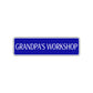 Grandpa's Workshop Road Aluminum Metal Novelty Street Plate Sign Wall Gift Decor