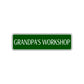 Grandpa's Workshop Road Aluminum Metal Novelty Street Plate Sign Wall Gift Decor