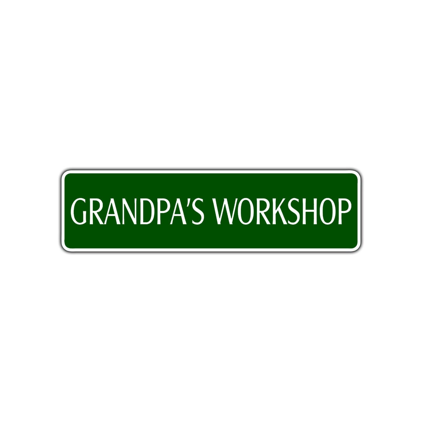 Grandpa's Workshop Road Aluminum Metal Novelty Street Plate Sign Wall Gift Decor