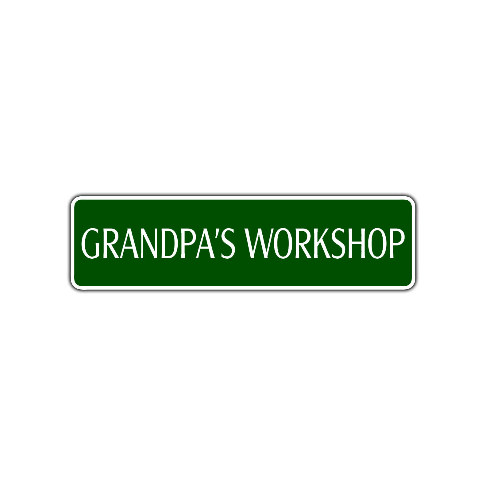 Grandpa's Workshop Road Aluminum Metal Novelty Street Plate Sign Wall Gift Decor