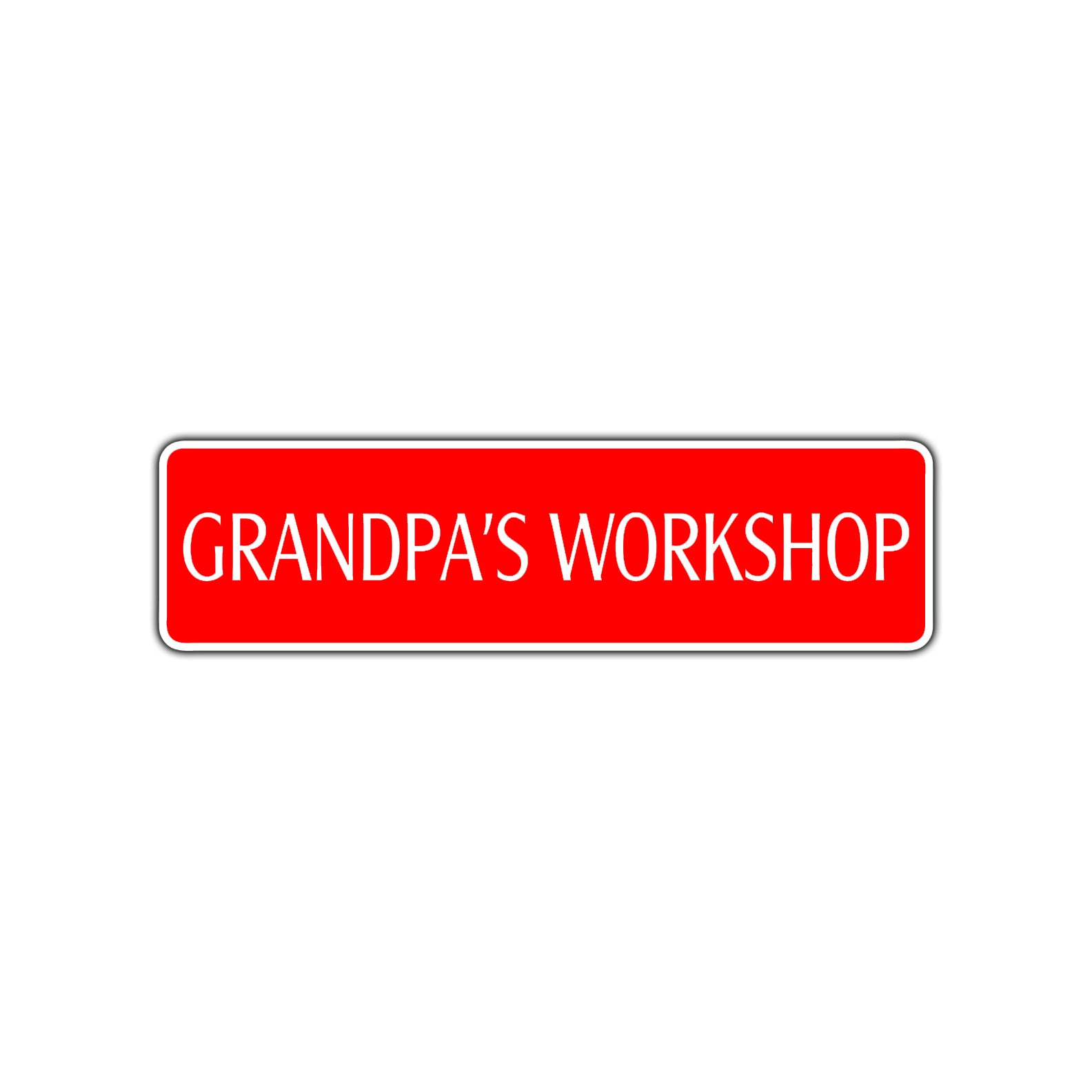 Grandpa's Workshop Road Aluminum Metal Novelty Street Plate Sign Wall Gift Decor