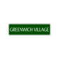 Greenwich Village Road Aluminum Metal Novelty Street Plate Sign Wall Gift Decor
