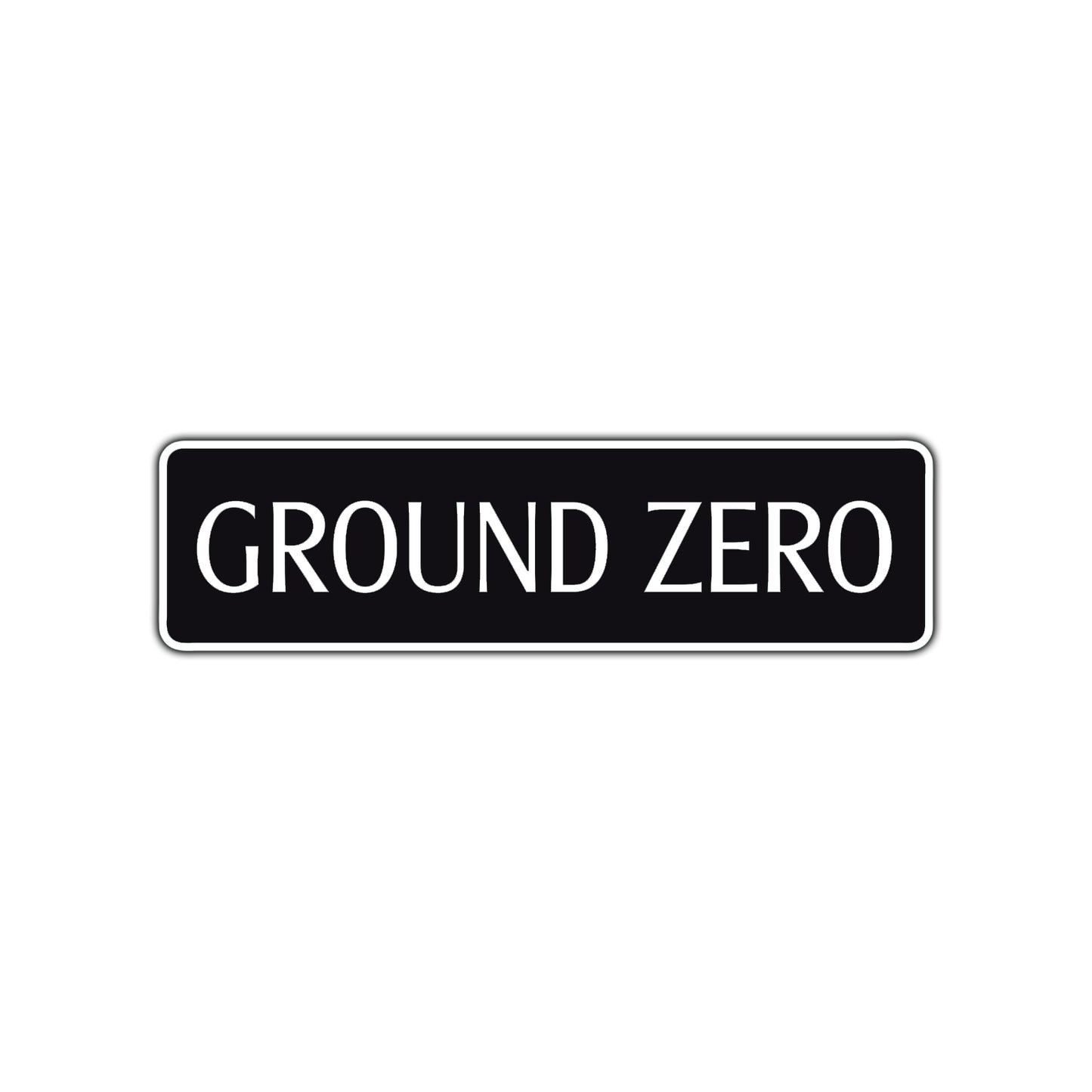 Ground Zero Road Aluminum Metal Novelty Street Plate Sign Wall Gift Decor