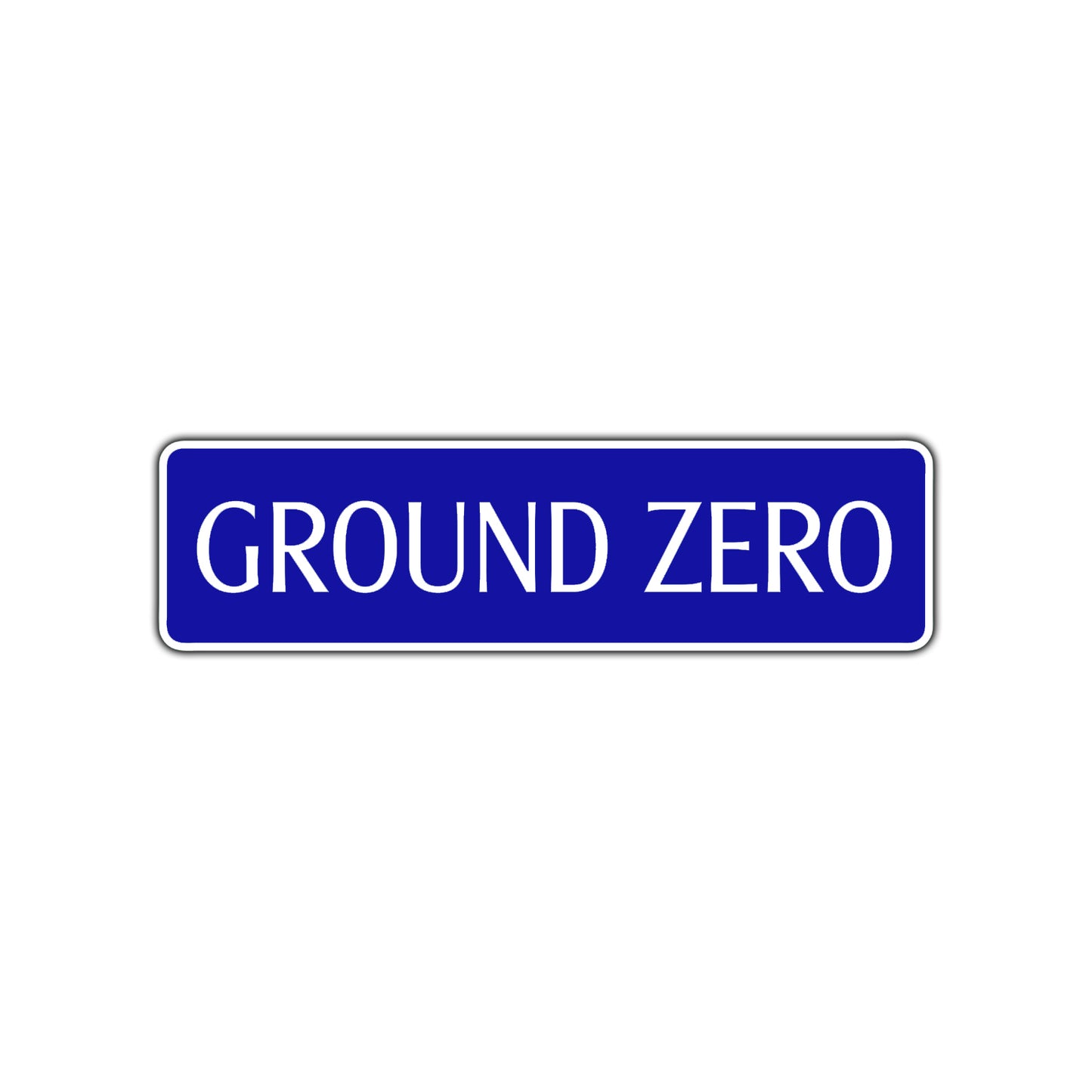 Ground Zero Road Aluminum Metal Novelty Street Plate Sign Wall Gift Decor