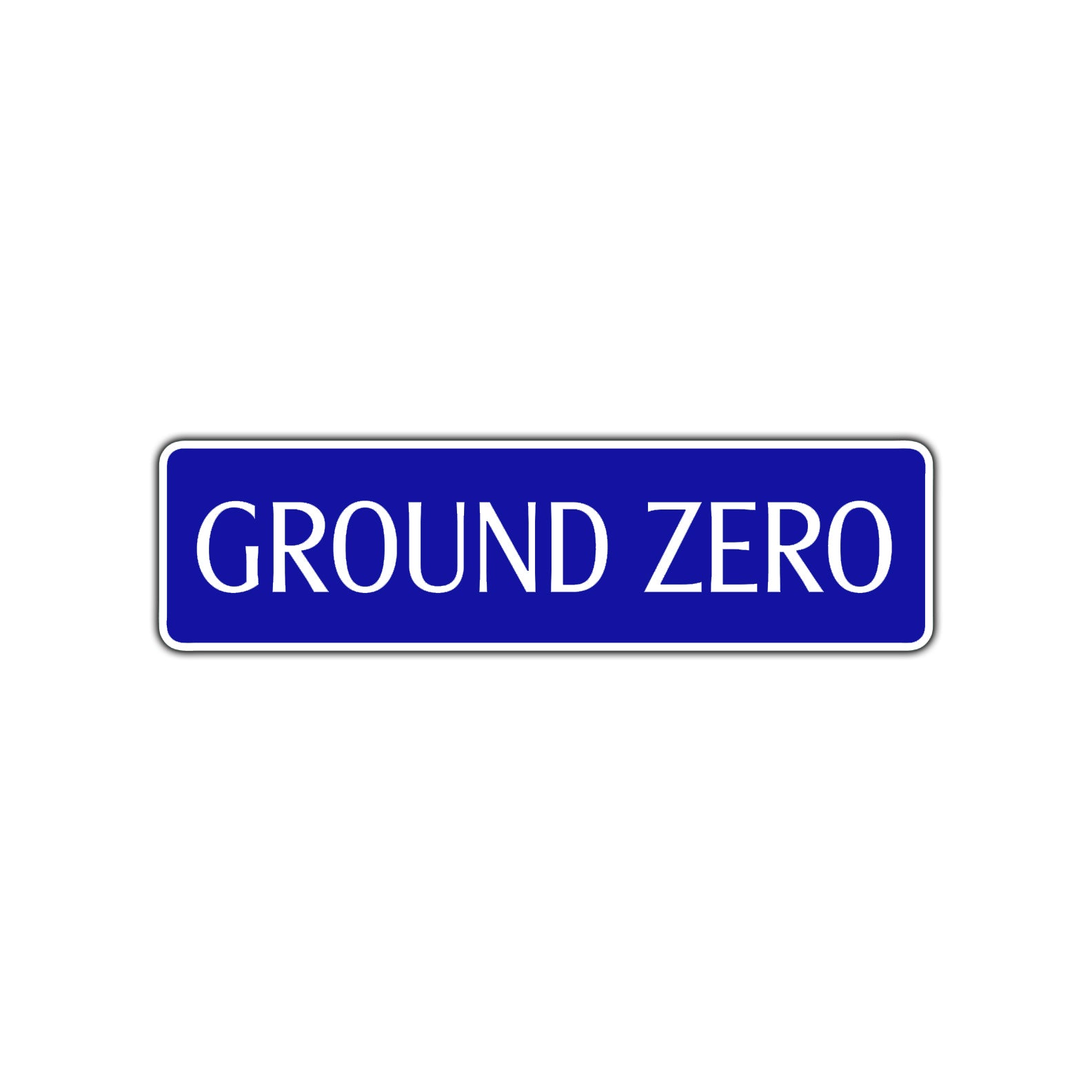 Ground Zero Road Aluminum Metal Novelty Street Plate Sign Wall Gift Decor