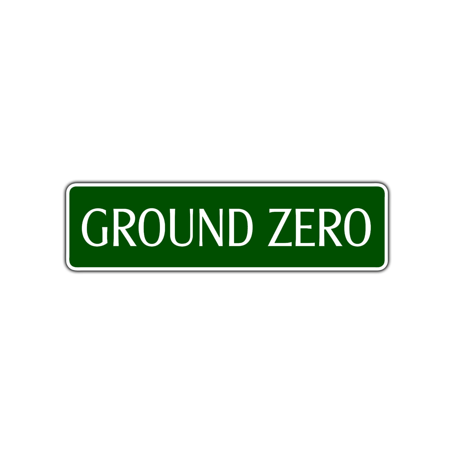Ground Zero Road Aluminum Metal Novelty Street Plate Sign Wall Gift Decor