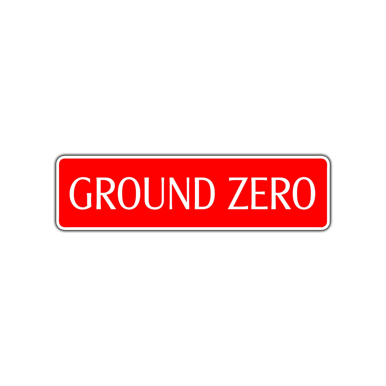 Ground Zero Road Aluminum Metal Novelty Street Plate Sign Wall Gift Decor
