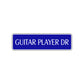 Guitar Player Dr Road Aluminum Metal Novelty Street Plate Sign Wall Gift Decor